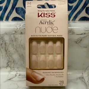 Kiss Nude Salon Acrylic French Nails Medium Size New In Box